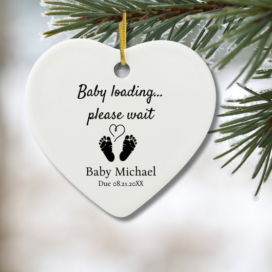 Pregnancy Announcement Baby Loading Please Wait Keramik Ornament