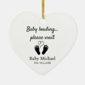 Pregnancy Announcement Baby Loading Please Wait  Keramik Ornament (Vorne)