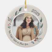 Pregnancy Announcement Baby on the Way Photo Keramik Ornament (Hinten)