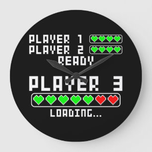 Pregnancy Announcement Baby Player 3 Loading Große Wanduhr