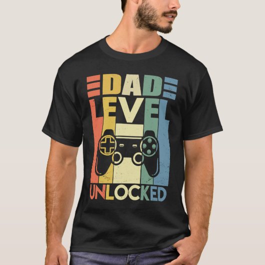 Pregnancy Announcement Dad Level Unlocked Soon To T-Shirt (Vorderseite)
