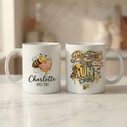 Pregnancy Announcement Gift Aunt Plot Twist  Tasse
