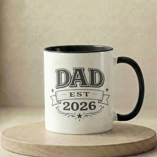 Pregnancy Announcement Gift Dad Est 2026 Tasse