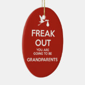 Pregnancy Announcement Grandparents Christmas Keramikornament (Rechts)