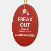 Pregnancy Announcement Grandparents Christmas Keramikornament (Links)