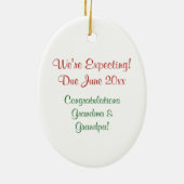 Pregnancy Announcement Grandparents Christmas Keramikornament (Hinten)