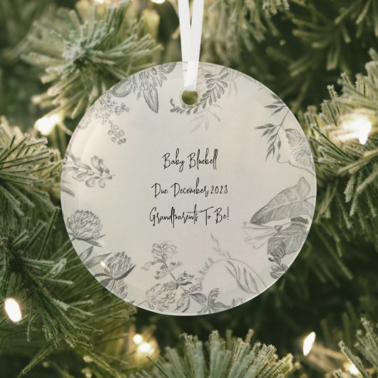 Pregnancy Announcement Grandparents Due Date Ornament Aus Glas (InSitu)