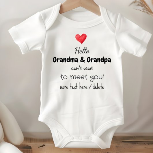 Pregnancy Announcement Idea, Future Grandparents,  Baby Strampler