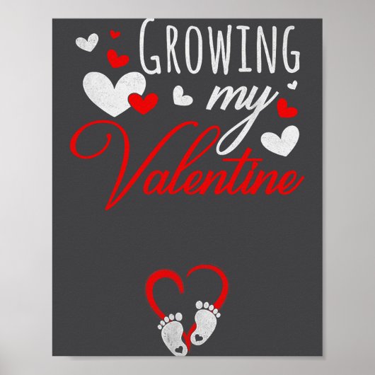 Pregnancy Announcement New Mom Growing My Valentin Poster (Vorne)