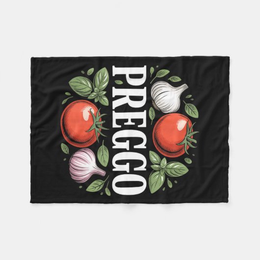 Pregnancy Announcement Prego Pasta Sauce Funny Pre Fleecedecke (Vorderseite (Horizontal))