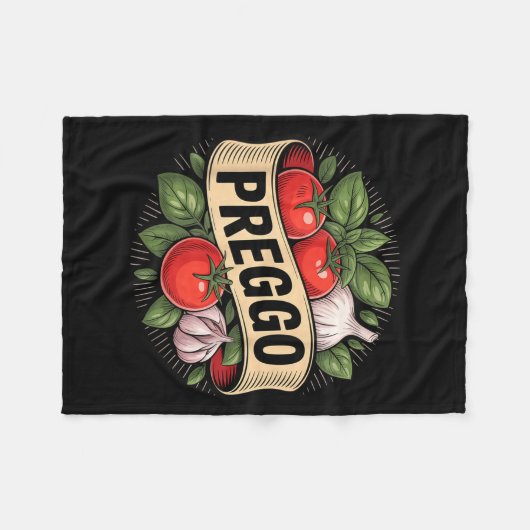 Pregnancy Announcement Prego Pasta Sauce Funny Pre Fleecedecke (Vorderseite (Horizontal))