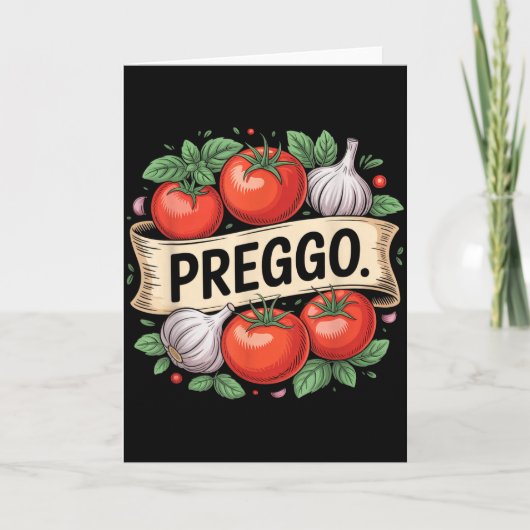 Pregnancy Announcement Prego Pasta Sauce Funny Pre Karte (Vorderseite)