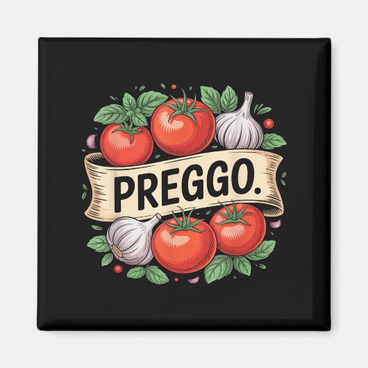 Pregnancy Announcement Prego Pasta Sauce Funny Pre Magnet (Vorne)