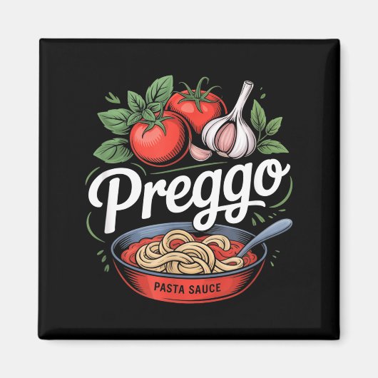 Pregnancy Announcement Prego Pasta Sauce Funny Pre Magnet (Vorne)