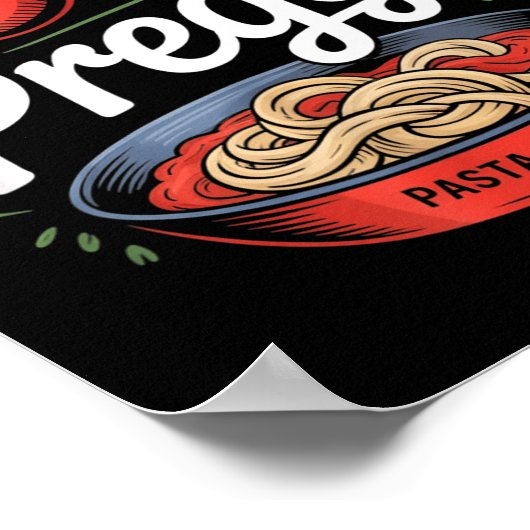 Pregnancy Announcement Prego Pasta Sauce Funny Pre Poster (Ecke)