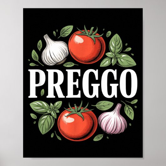 Pregnancy Announcement Prego Pasta Sauce Funny Pre Poster (Vorne)