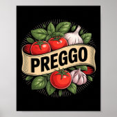 Pregnancy Announcement Prego Pasta Sauce Funny Pre Poster (Vorne)