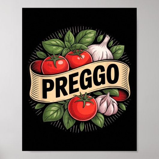 Pregnancy Announcement Prego Pasta Sauce Funny Pre Poster (Vorne)