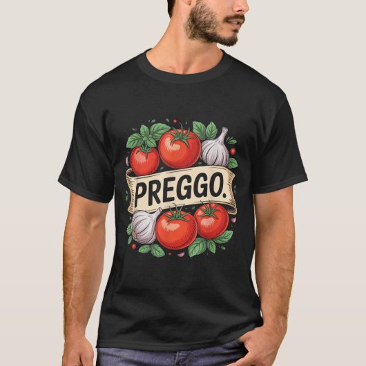Pregnancy Announcement Prego Pasta Sauce Funny Pre T-Shirt (Vorderseite)