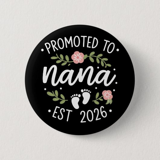 Pregnancy Announcement Promoted to Nana 2026  Button (Vorderseite)