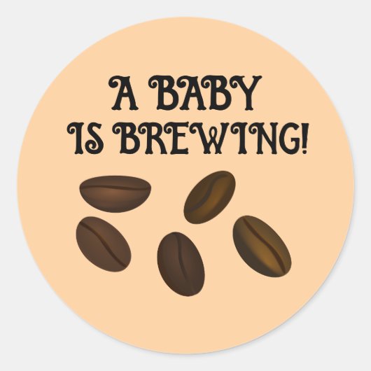PREGNANCY BABY SHOWER COFFEE BEANS STICKERS (Vorderseite)