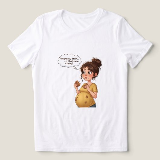 “Pregnancy Brain Funny T-Shirt | Cute Maternity Tri-Blend Shirt (Design Vorderseite)