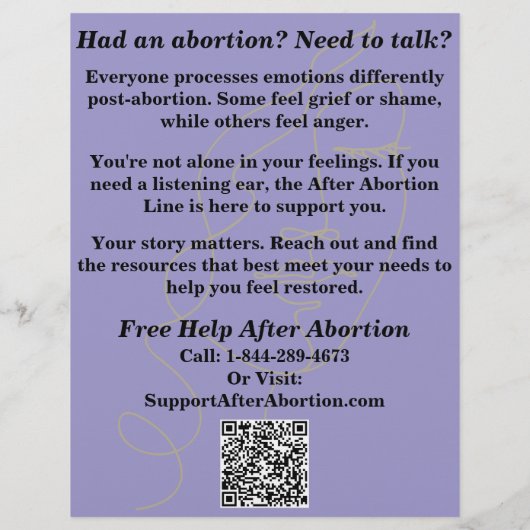 Pregnancy Help/After Abortion Care Flyer (Hinten)