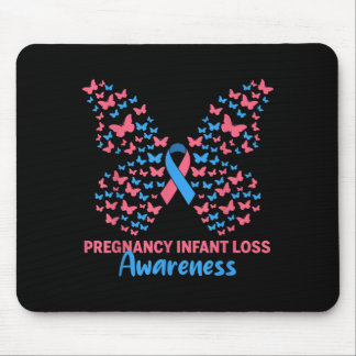Pregnancy Infant Loss Awareness Pink Blue Ribbon Mousepad