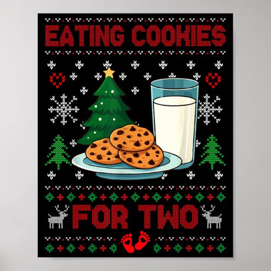 Pregnancy New Mom Baby Pregnant Christmas Couples  Poster (Vorne)