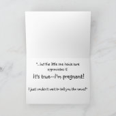 Pregnancy Pregnement Announcement Paper Card Ankündigung (Innenseite)