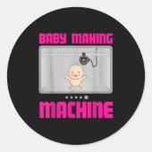 Pregnancy Reveal &amp; Announcement Baby Making Ma Runder Aufkleber (Vorderseite)