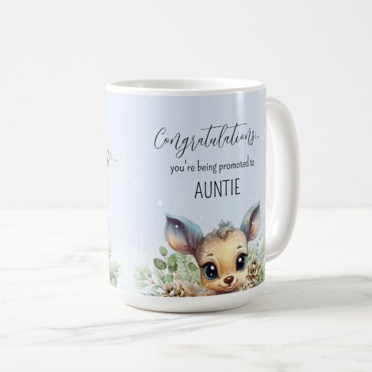 Pregnancy Reveal bei Tante Winter Deer Kaffeetasse (VorderseiteRechts)