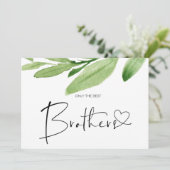 Pregnancy Reveal Brother New Baby Greenery Karte (Stehend Vorderseite)