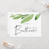 Pregnancy Reveal Brother New Baby Greenery Karte (Vorderseite/Rückseite Beispiel)