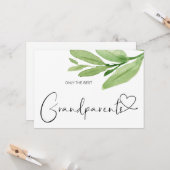 Pregnancy Reveal Großeltern Neue Babygrün Karte (Vorderseite/Rückseite Beispiel)