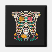 Pregnancy Skeleton Dia De Los Muertos Mexican Bell Magnet (Vorne)