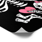 Pregnancy Skeleton Girl Baby Rib Cage Belly Bump H Poster (Ecke)