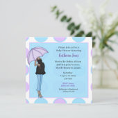 Pregnant African American Mama Shower Einladung (Stehend Vorderseite)