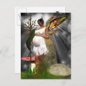 Pregnant African Fairy Postcard Ankündigungspostkarte (Vorne/Hinten)