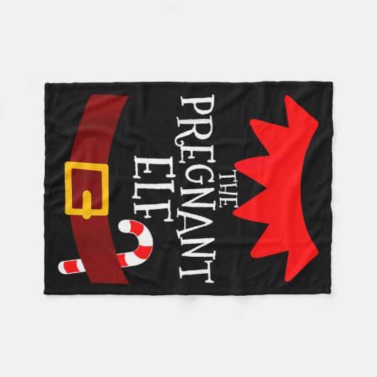 Pregnant Elf Matching Family Group Christmas Pajam Fleecedecke (Vorderseite (Horizontal))