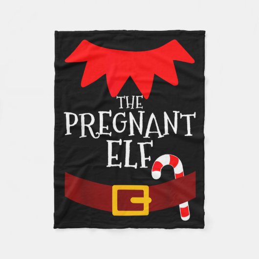 Pregnant Elf Matching Family Group Christmas Pajam Fleecedecke (Vorderseite)