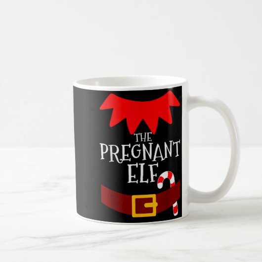 Pregnant Elf Matching Family Group Christmas Pajam Kaffeetasse (Rechts)