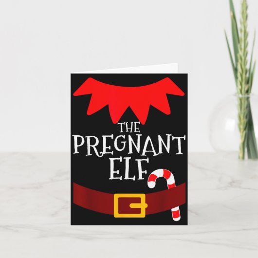 Pregnant Elf Matching Family Group Christmas Pajam Karte (Vorderseite)