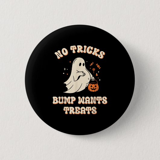 Pregnant Ghost Lazy Trick Or Treat Dress Funny Hal Button (Vorderseite)