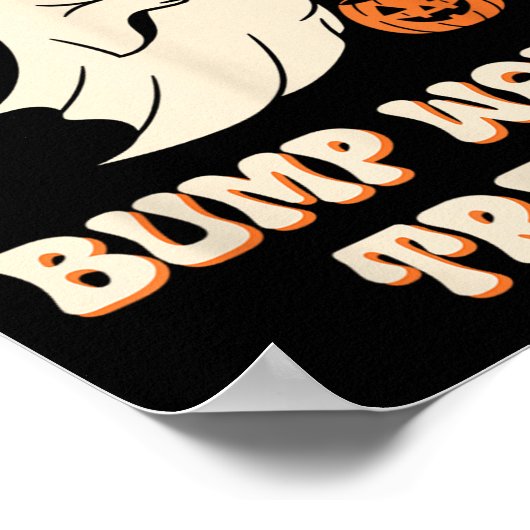 Pregnant Ghost Lazy Trick Or Treat Dress Funny Hal Poster (Ecke)