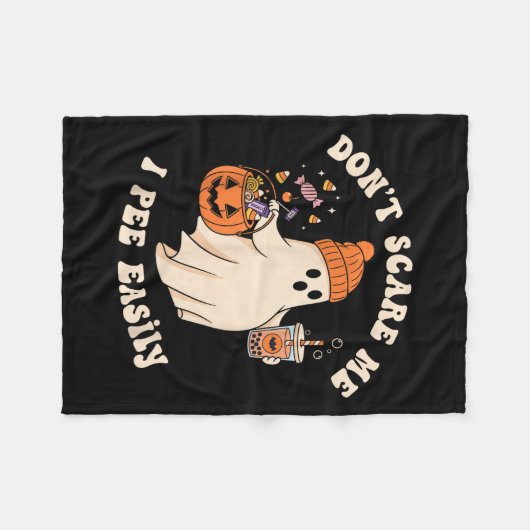 Pregnant Ghost Trick Or Treat Dress Lazy Halloween Fleecedecke (Vorderseite (Horizontal))