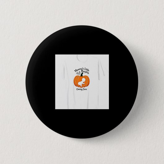 Pregnant Halloween Mommy's Little Pumpkin Coming S Button (Vorderseite)