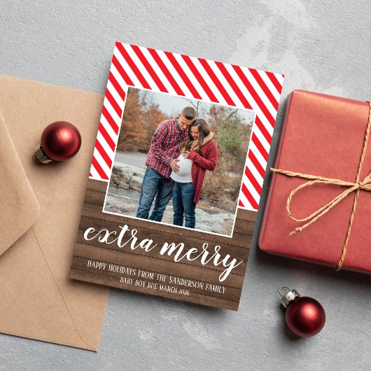 Pregnant Happy Holidays Frohe Weihnachtsfotokarte Feiertagskarte