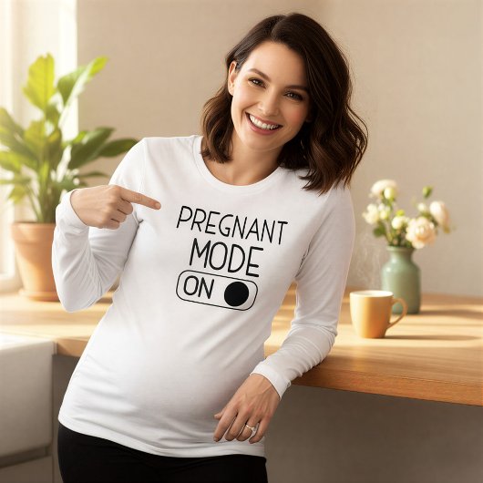 "Pregnant Mode On" Baby Announcement | Maternity Tri-Blend Shirt