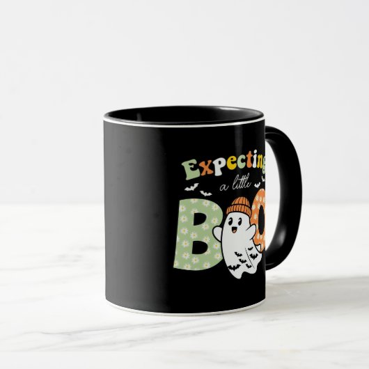 Pregnant Mom To Be Little Boo Funny Halloween Desi Tasse (VorderseiteRechts)